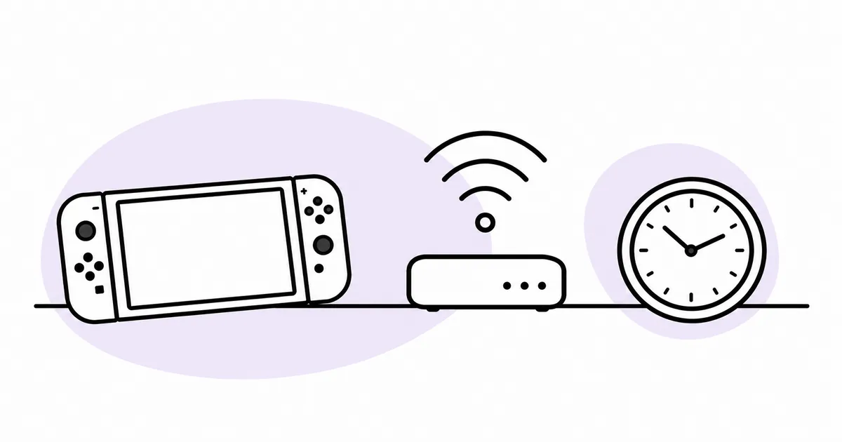 ゲーム機や通信環境との距離を見直す女性の線画