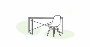 家具を減らした部屋で暮らし方を見直す線画