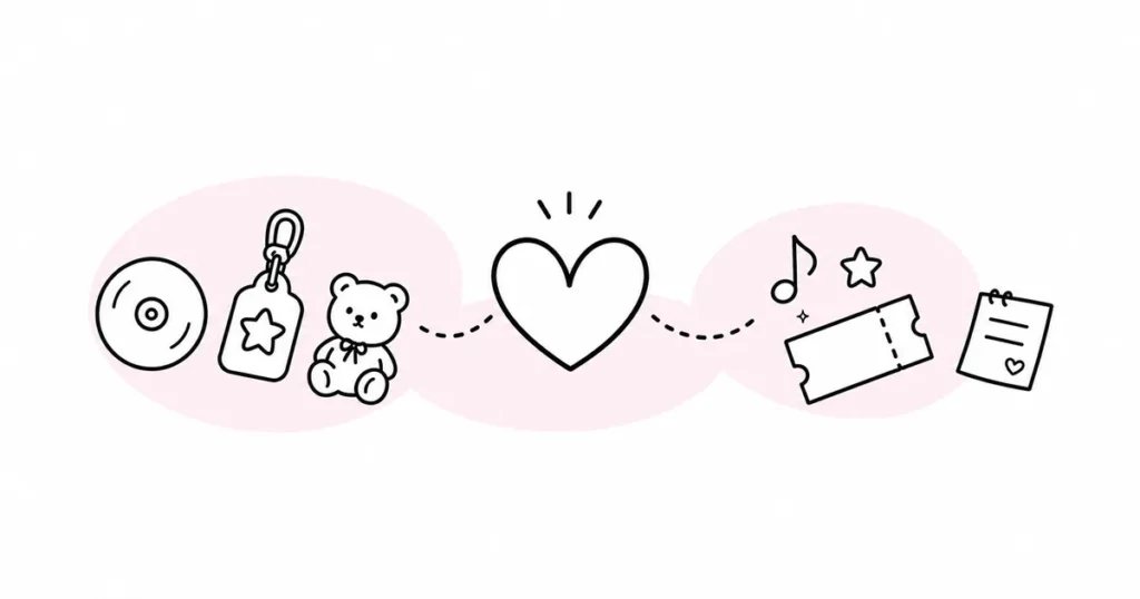 グッズを集めることから体験としての好きへ戻る線画