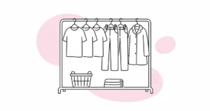 少ない服を選び、朝の迷いを減らす暮らしの線画
