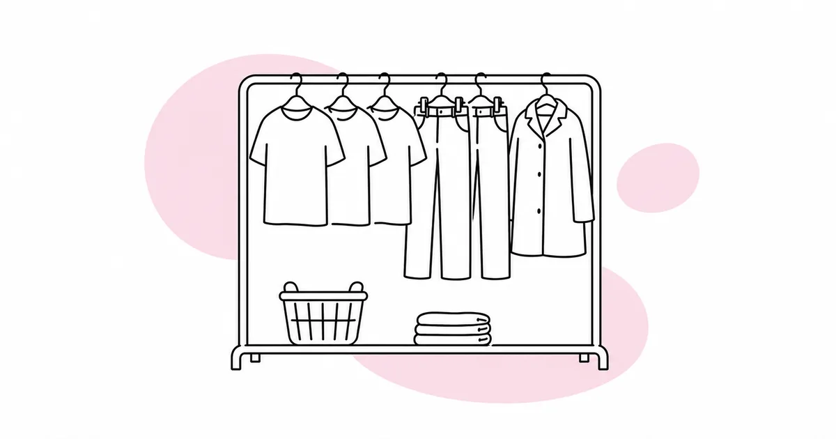 少ない服を選び、朝の迷いを減らす暮らしの線画
